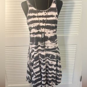 Mossimo Tie-Die Black and White Tank Dress Medium